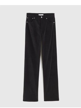 Madewell Black Velvet Longline Straight Pants NY500 Brand New 27